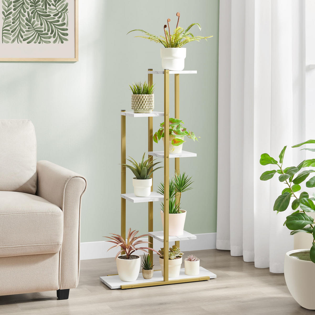 BLUMENSTÄNDER - Creme, Metall (24/60/113cm) - Mat-Haus