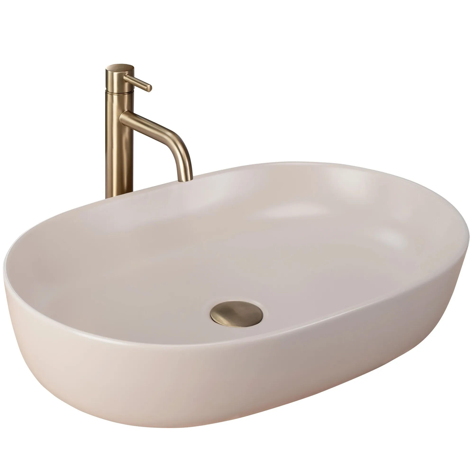 AUFSATZWASCHBECKEN CLEO 61 BEIGE MATT 60,5/41/14 cm - Beige, Keramik (60.5/14/41cm) - REA