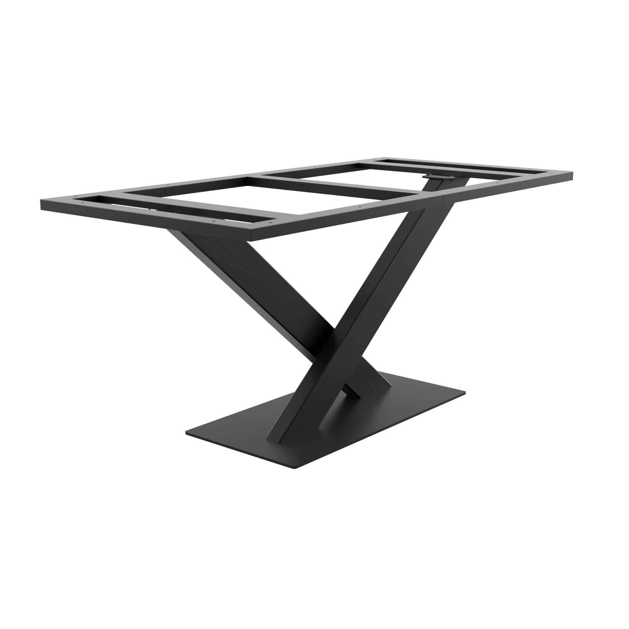 TISCHBEINE Sargas Frame Metall Schwarz 160/80/74cm - Schwarz, Metall (80/72/160cm) - Metalo Pro