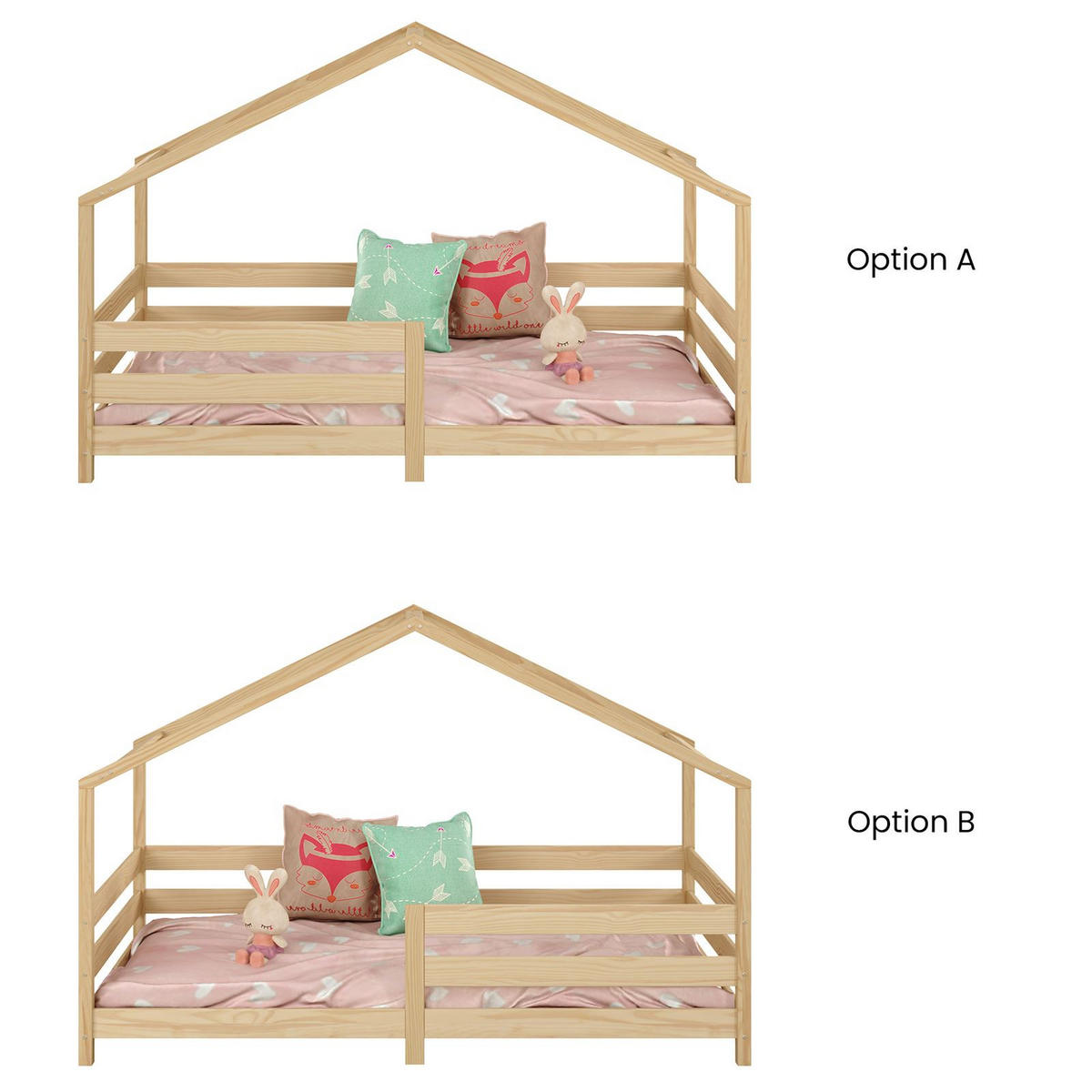 HAUSBETT RENA 90X200 CM - Naturfarben, Holz (96/138/206cm) - IDIMEX