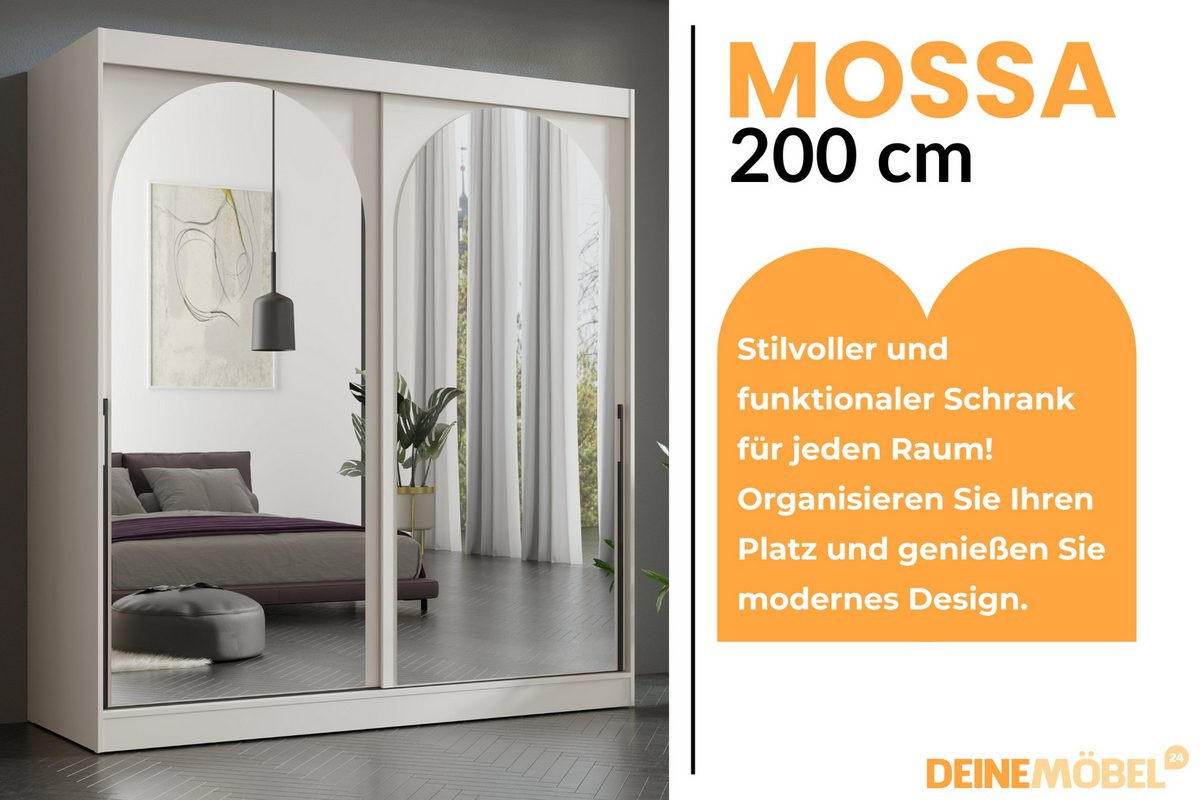 SCHIEBETÜRENSCHRANK MOSSA 200 / 215 / 65 cm in Kaschmir / Schwarz - Kaschmir/Schwarz, Holzwerkstoff (200/215/65cm) - Deine Möbel 24