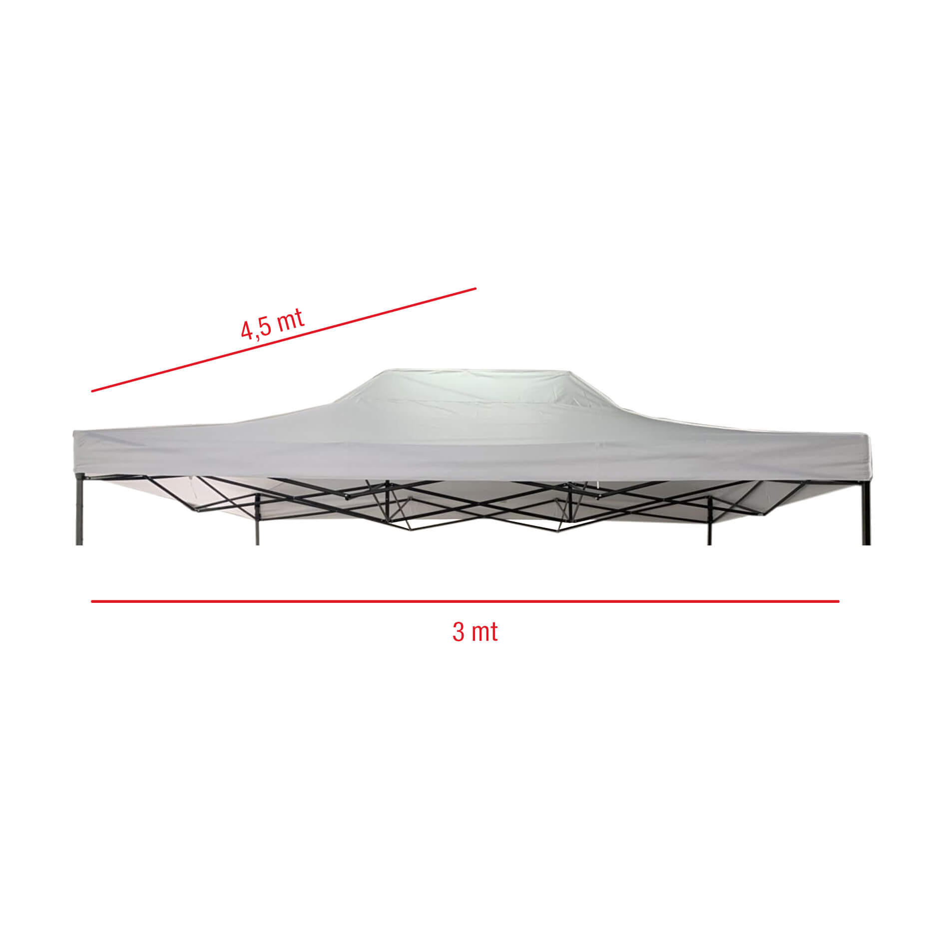 PAVILLONABDECKUNG Weiß 440/290/1 cm - Weiß, Kunststoff (450/1/300cm) - Mobili Rebecca