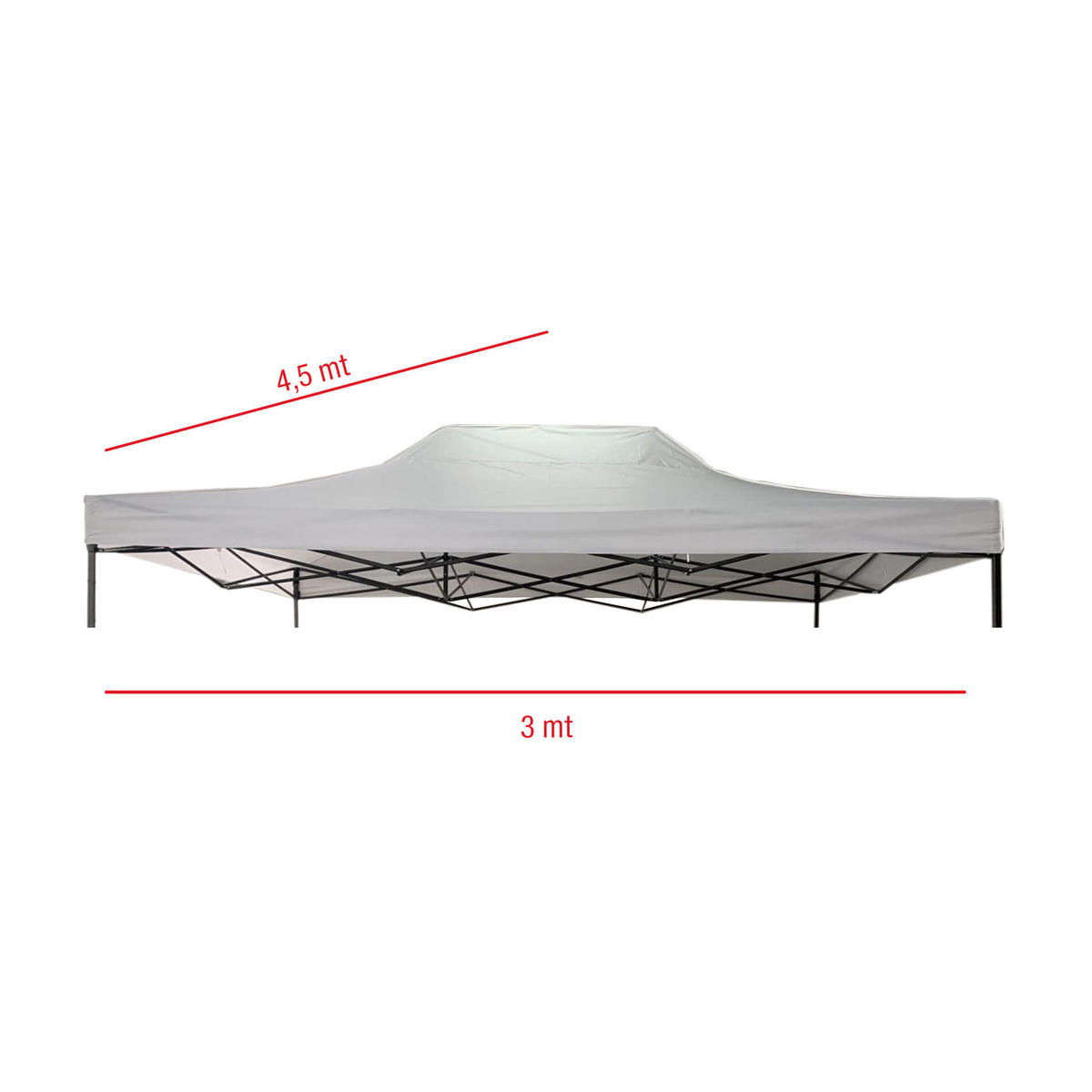 PAVILLONABDECKUNG Weiß 440/290/1 cm - Weiß, Kunststoff (450/1/300cm) - Mobili Rebecca
