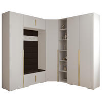 GARDEROBEN-SET 236,7/231,7/47 - Dunkelbraun/Goldfarben, Holz/Kunststoff (181.7/236.7/47cm) - Abiks Möbel