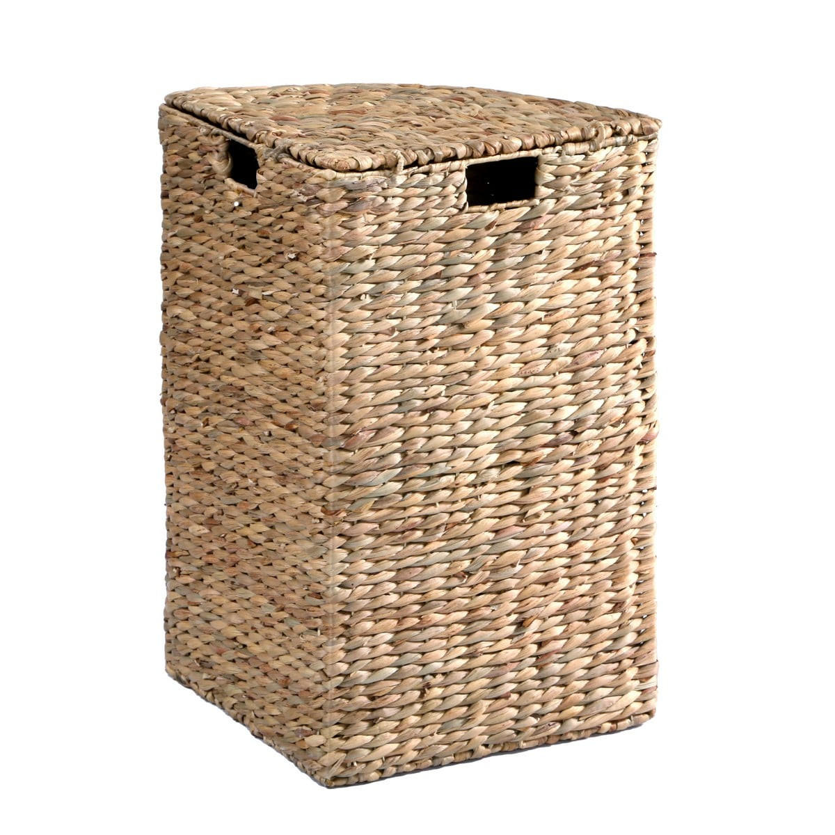 ECK-WÄSCHEKORB aus Wasserhyazinthe - H66 cm - Apfelbaumfarben, Naturmaterialien (40/65/40cm) - Calicosy