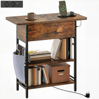 BEISTELLTISCH DE-15796 mit Ladestation & Aufbewahrungstasche Rostbraun - Braun, Holzwerkstoff (60/29.8/58.5cm) - ComfortXL