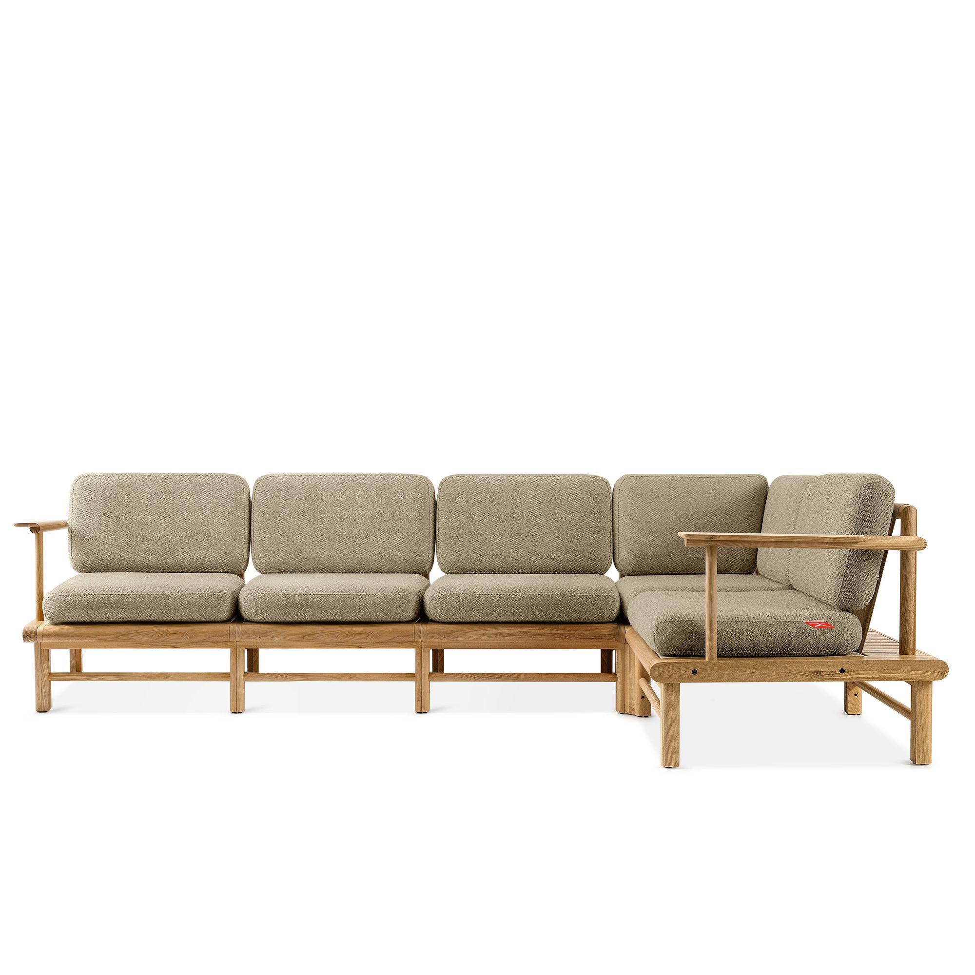 LOUNGESOFA ATREDA rechts - Beige, Holz/Textil (300/80/160cm) - KONSIMO®