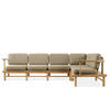 LOUNGESOFA ATREDA rechts - Beige, Holz/Textil (300/80/160cm) - KONSIMO®
