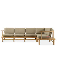 LOUNGESOFA ATREDA rechts - Beige, Holz/Textil (300/80/160cm) - KONSIMO®
