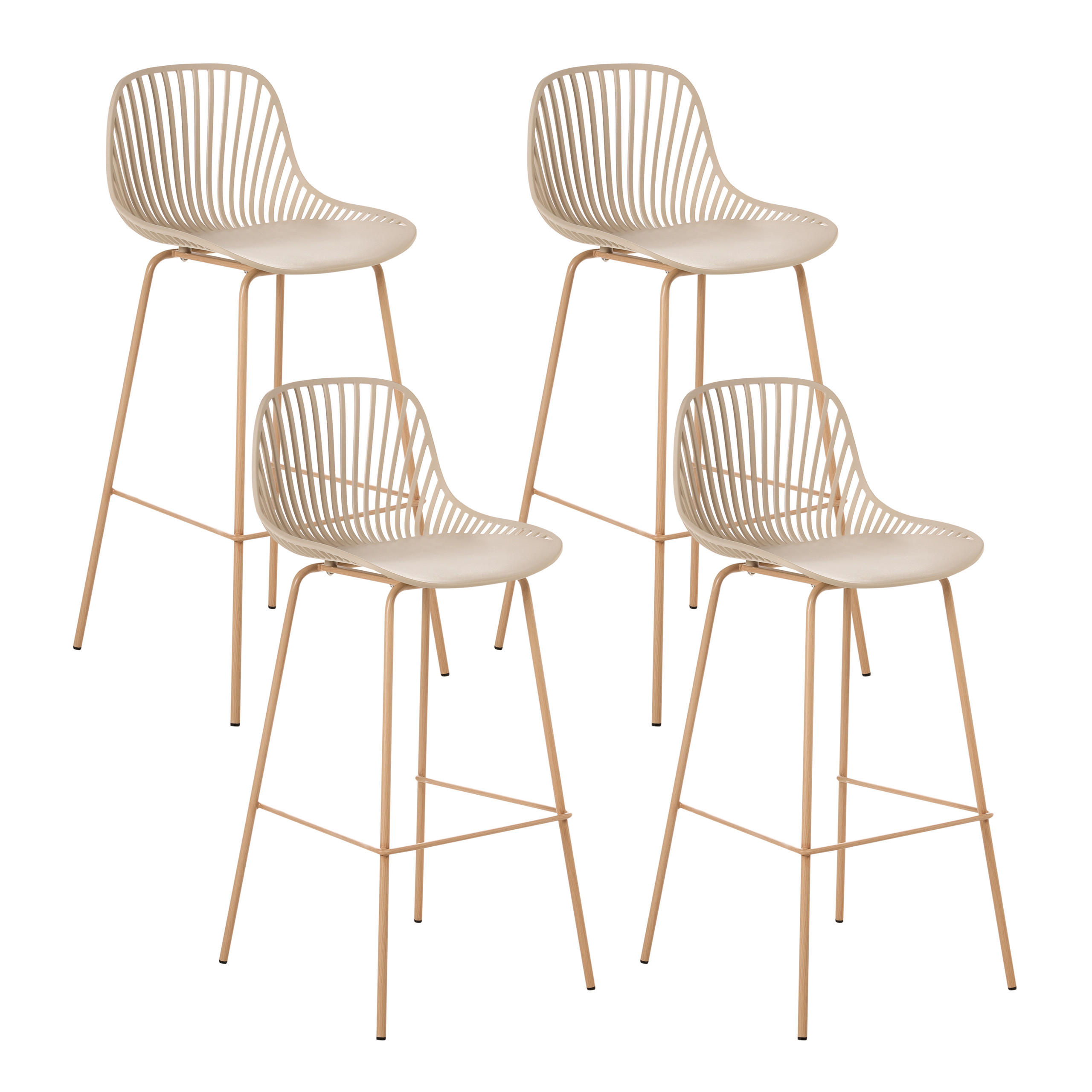 Beliani Set Hellbraun, Beige, Braun 46x103x48 cm