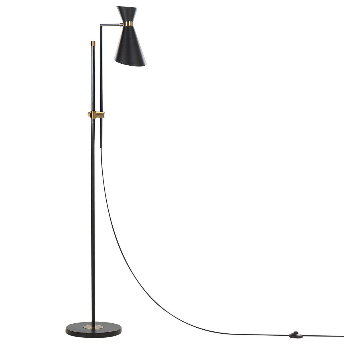 STEHLAMPE Schwarz Melawi - Goldfarben/Schwarz, Metall (30/57/180cm) - Beliani