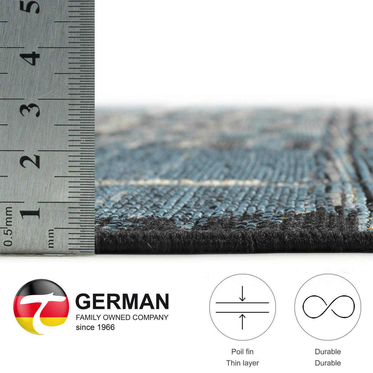 OUTDOORTEPPICH Aurora 60x100 cm - Blau, Textil (60/100cm) - Gino Falcone