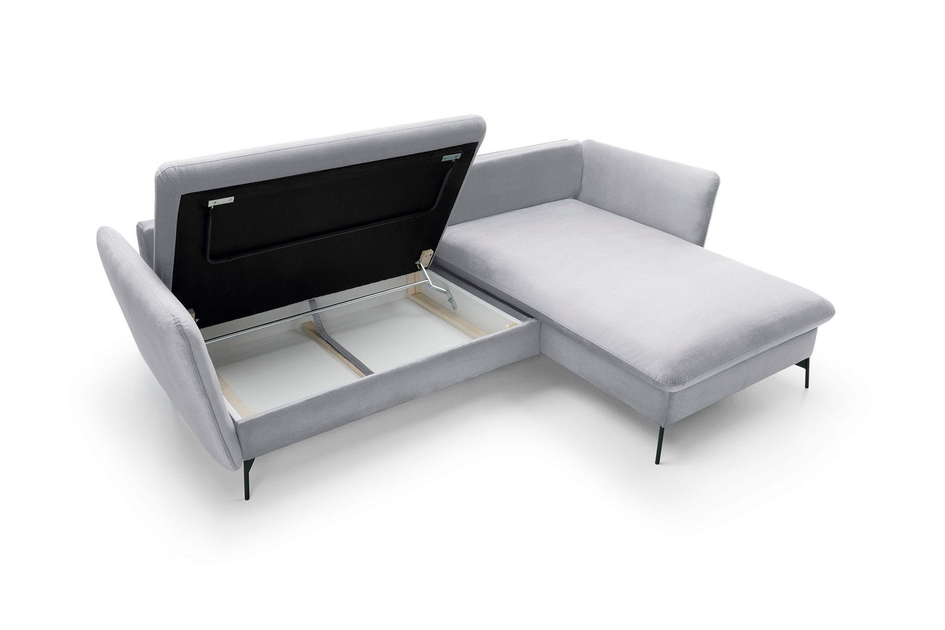 Thumbnail - Masseno Ecksofa, Grau, Holz, 4-Sitzer, L-Form,L-Form, 258x167 cm, Wohnzimmer, Sofas & Couches, Wohnlandschaften, Ecksofa...