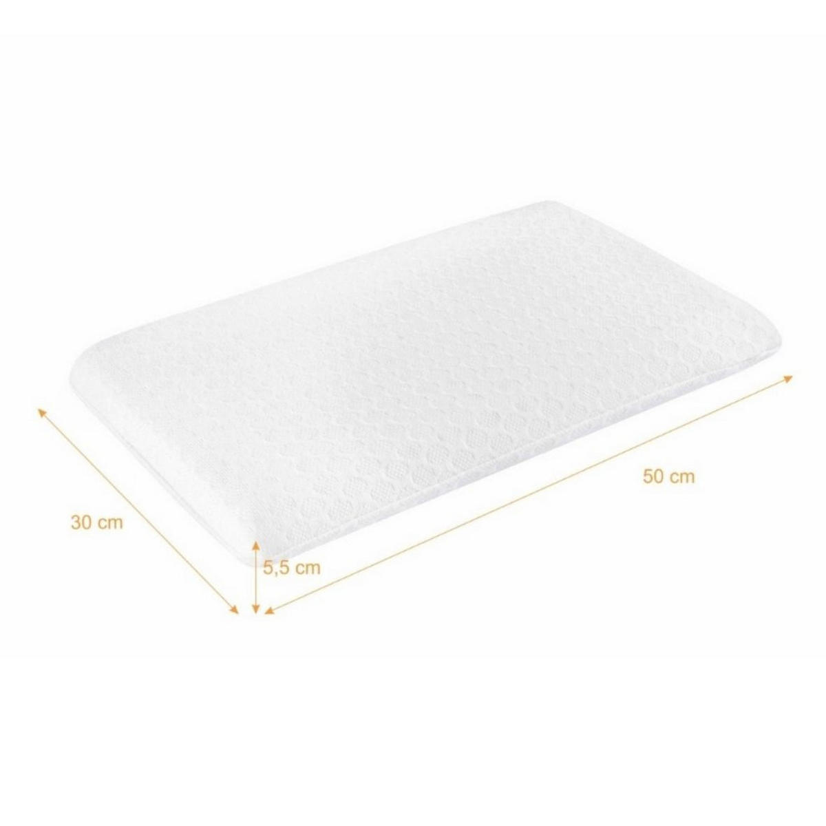 KINDERKISSEN MIT BAMBUS-KISSENBEZUG 50/30 cm - Weiß, Textil (30/50cm) - INPHYSIO