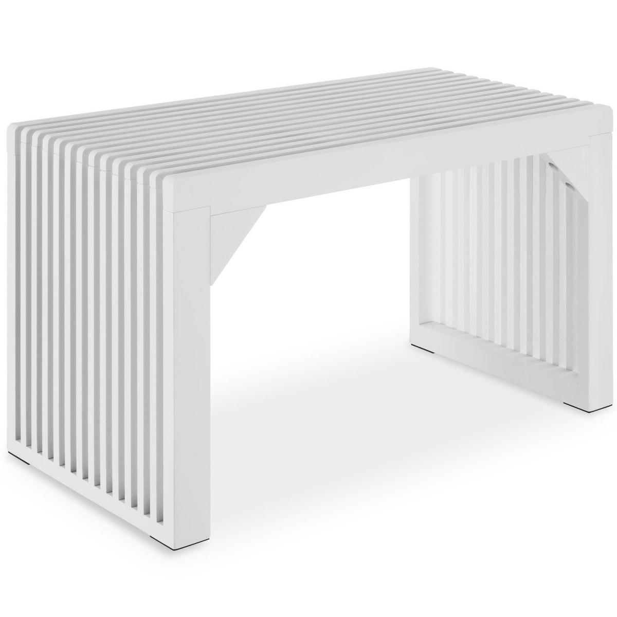 SITZBANK Ribb, Belastbarkeit 350 kg, weiß - Weiß, Holz (73/43/35cm) - tectake