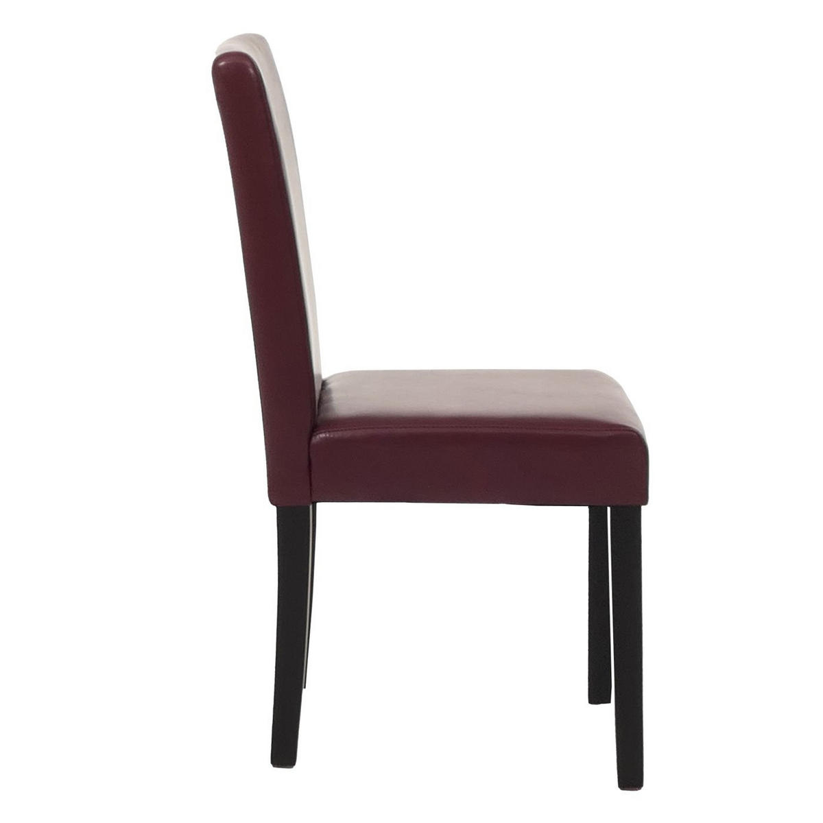 ESSZIMMERSTUHL 2er-Set klassisch und zeitlos 90x43x56cm Sitzhöhe 45cm Kunstleder dunkle Beine Rot - Rot, Kunststoff (43/90/56cm) - CHEFGASTRO