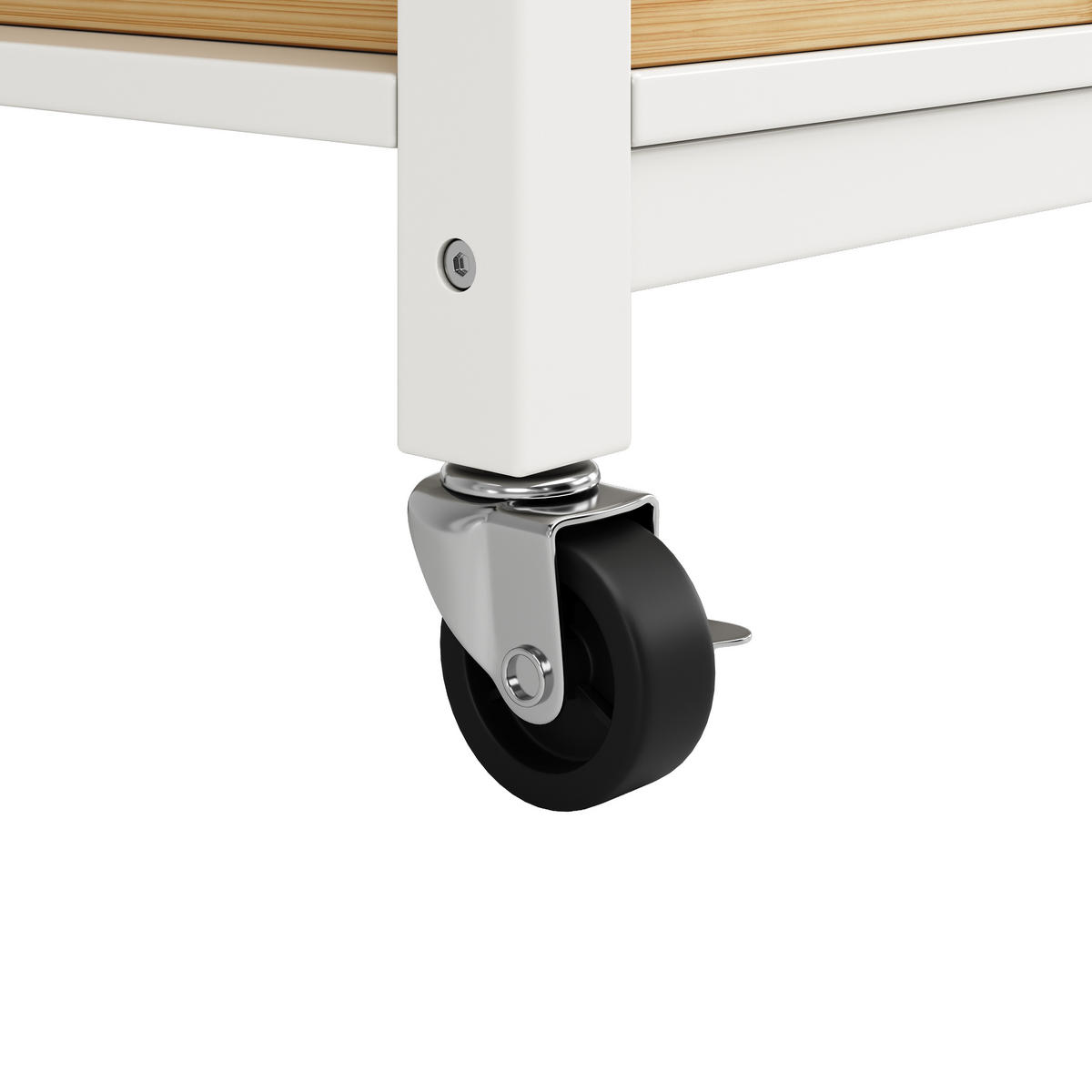 KÜCHENINSEL in Weiß und Naturfarben Servierwagen mit Kiefernkorb und Schubladen für Esszimmer, B120/T45/H90 cm - Naturfarben/Weiß, Holzwerkstoff/Metall (120/90/45cm) - STILVORA