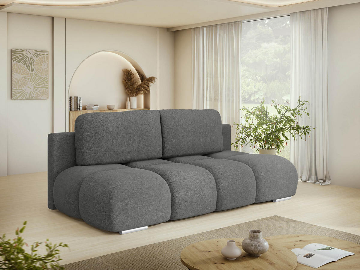 SCHLAFSOFA Honey Mini - Greige/Schwarz, Holz/Kunststoff (195/89/90cm) - MIRJAN24