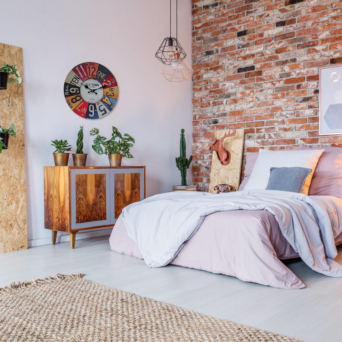 WANDUHR Mehrfarbig 4/34/34 cm - Multicolor, Holzwerkstoff (4/34/34cm) - Mobili Rebecca