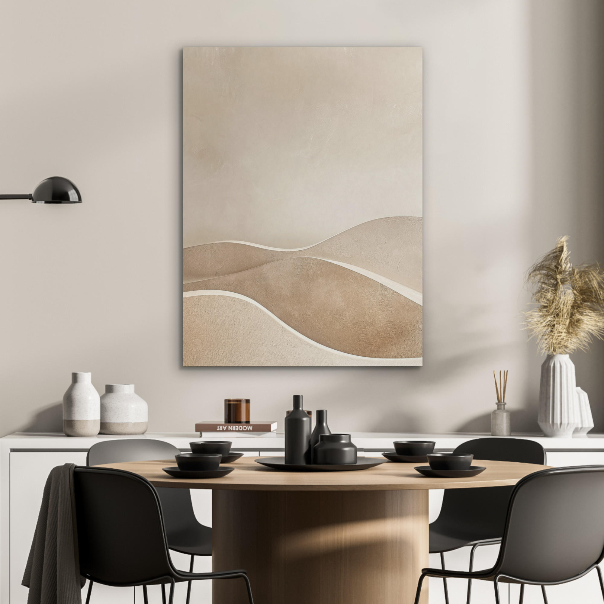 AKUSTIKPANEEL Beige - Natur - Abstrakt - Modern 60x80 cm - Beige, Textil (60/0.9/80cm) - MuchoWow