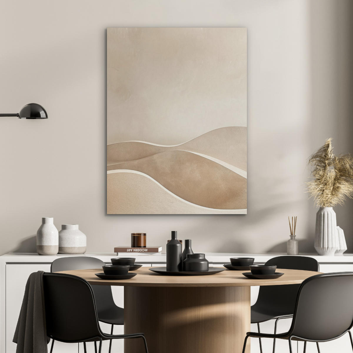 AKUSTIKPANEEL Beige - Natur - Abstrakt - Modern 60x80 cm - Beige, Textil (60/0.9/80cm) - MuchoWow