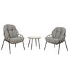 POLY-RATTAN GARNITUR Grau, Anthrazit - Anthrazit/Grau, Kunststoff - MCW