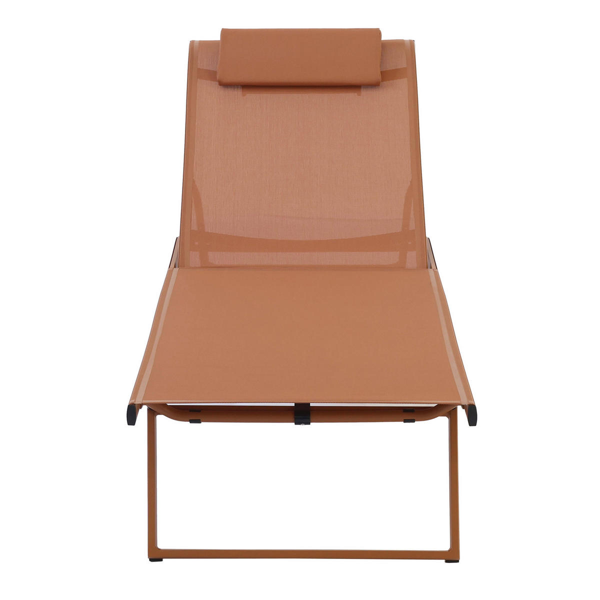 SONNENLIEGE 2-tlg., Terrakotta - Braun, Textil (70/69/182cm) - Oviala