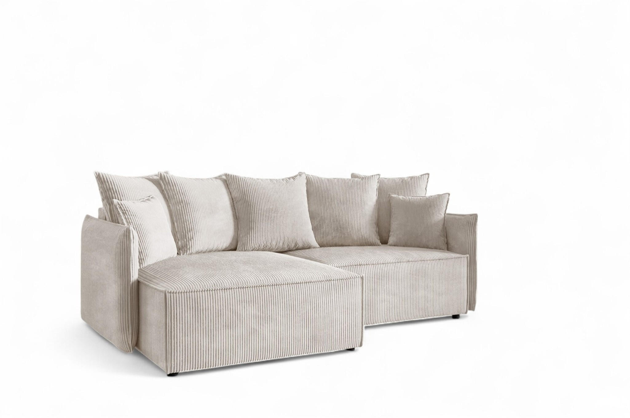 ECKSOFA Minea Mit Schlaffunktion - Weiß, Holzwerkstoff/Textil (221/153cm) - Fun Möbel
