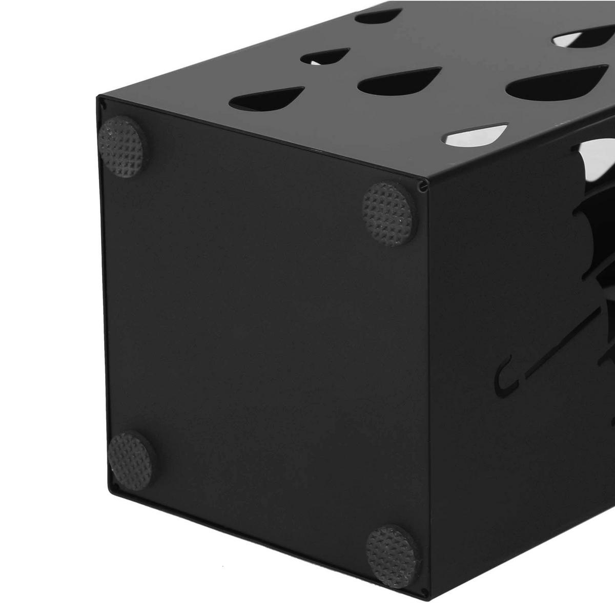 REGENSCHIRMSTÄNDER QUADRATISCH - Schwarz, Metall (15.5/49/15.5cm) - Hansiro