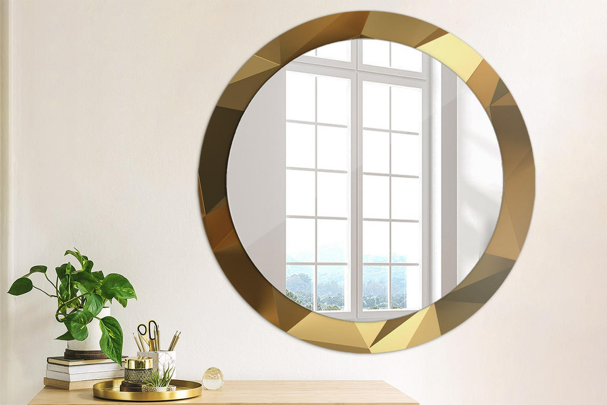 SPIEGEL Ø80 cm Rund mit Aufdruck - Braun, Glas (80/80/0.4cm) - TULUP
