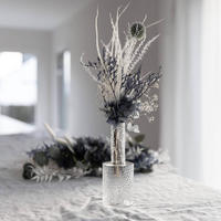 TROCKENBLUMENSTRAUSS Mini Tischdeko Eukalyptus blau - mit Hortensie / blau - Blau, Naturmaterialien (30cm) - Lykke & You