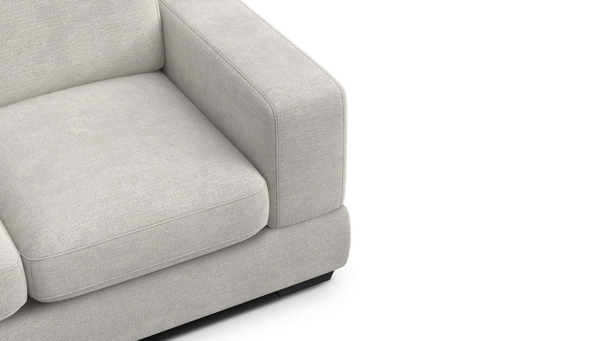 SOFA OTTO 2-Sitzer, creme - Creme/Schwarz, Holz/Textil (171/89/98cm) - Courtois Laville