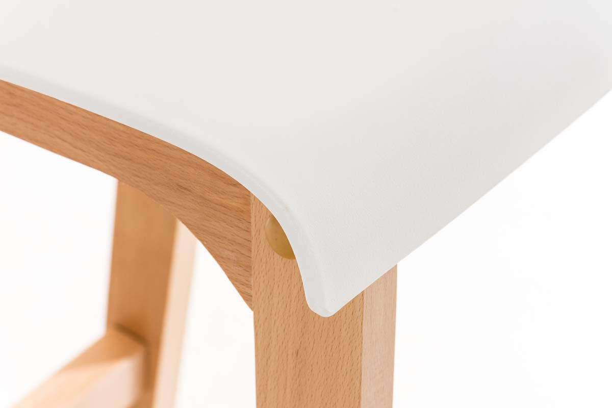 BARHOCKER DELHI Weiß Holz - Weiß, Holz (41/101/46cm) - DELUKE