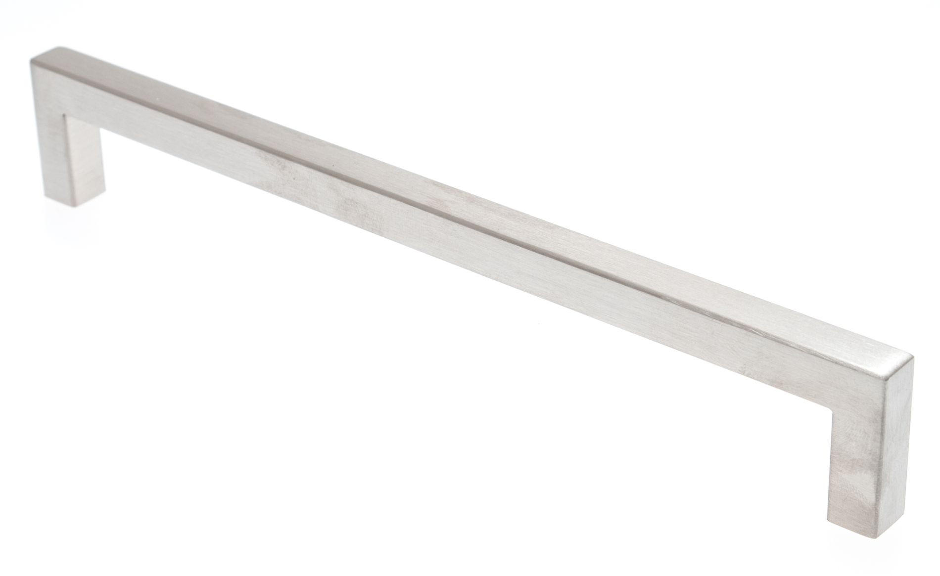 MÖBELGRIFF BA 192mm Edelstahl gebürstet eckig 10x10mm schmal mit 2 Schrauben - Edelstahlfarben, Metall (1/3.2/20.2cm) - Livingpoint24