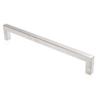 MÖBELGRIFF BA 192mm Edelstahl gebürstet eckig 10x10mm schmal mit 2 Schrauben - Edelstahlfarben, Metall (1/3.2/20.2cm) - Livingpoint24