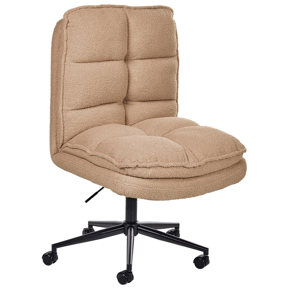 BÜROSTUHL Bouclé Sandbeige Addison - Sandfarben, Textil (56/98/64cm) - Beliani