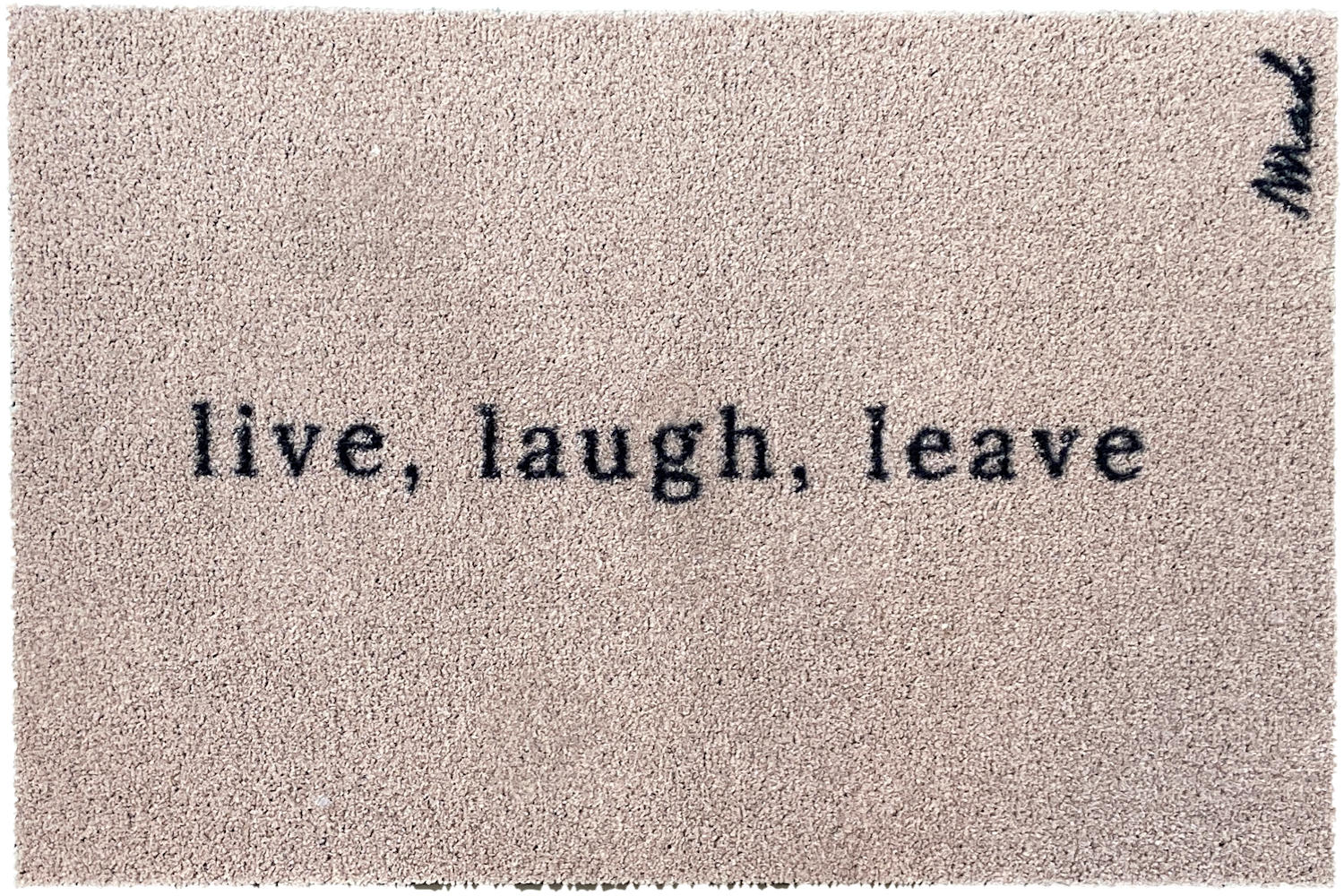 OUTDOOR FUßMATTE "Axel" mit Spruch "live, laugh, leave" Beige 50 x 75 cm - Beige/Schwarz, Kunststoff/Textil (50/75cm) - MAD ABOUT MATS