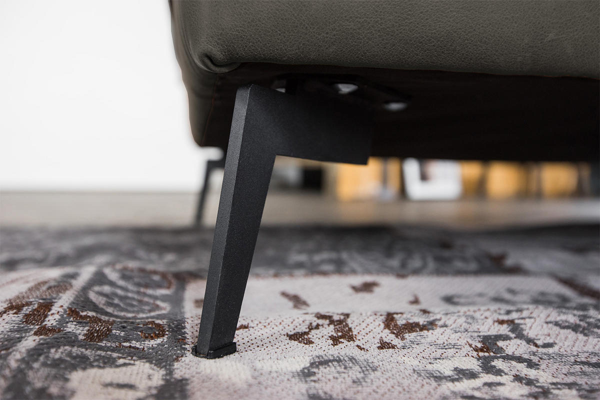 ECKSOFA BLOOM Anthrazit Leder - Anthrazit/Schwarz, Leder (276/177cm) - KAWOLA