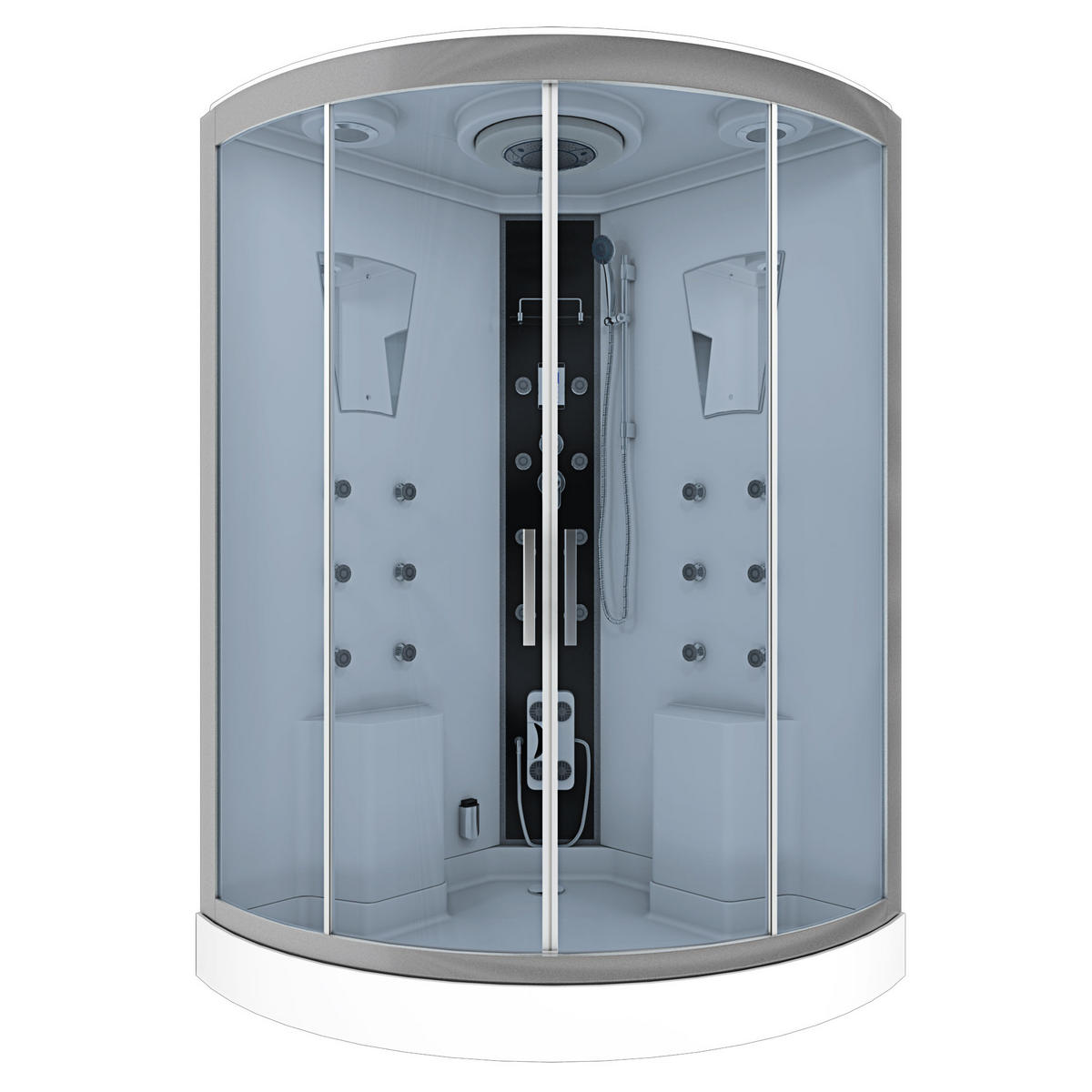 ACQUAVAPORE Dampfdusche Sauna Dusche Duschkabine D26-EH-EC-EA 130x130 cm MIT 2K Scheiben Versiegelung - Weiß, Glas/Kunststoff (130/130/220cm) - AcquaVapore by Sandra Jentho