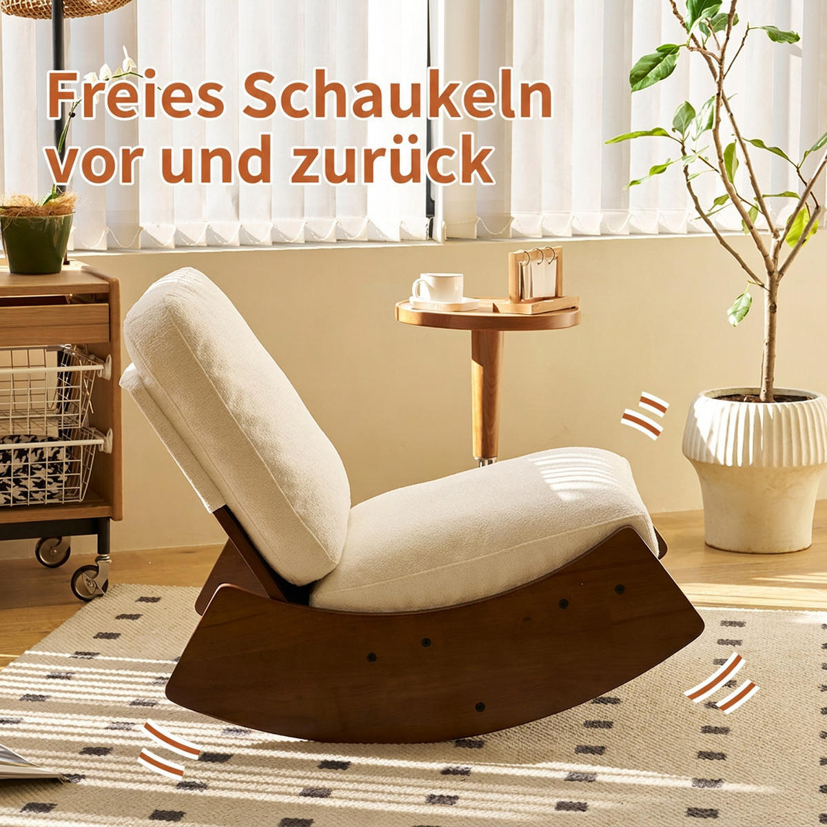 SCHAUKELSTUHL 89.9/62/71.9 cm Weiß Cord - Weiß, Textil (61.5/71.9/90cm) - Oxeza