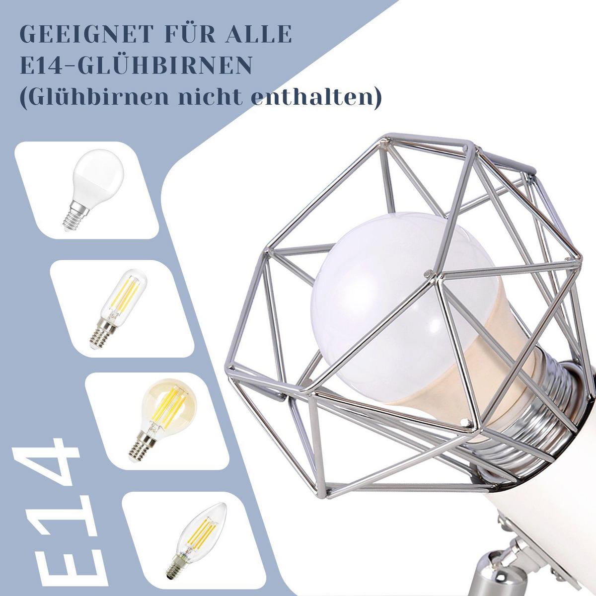 STRAHLER Chloris 3-flammig 49/10/20 cm - Weiß, Metall (49/10/20cm) - Nettlife