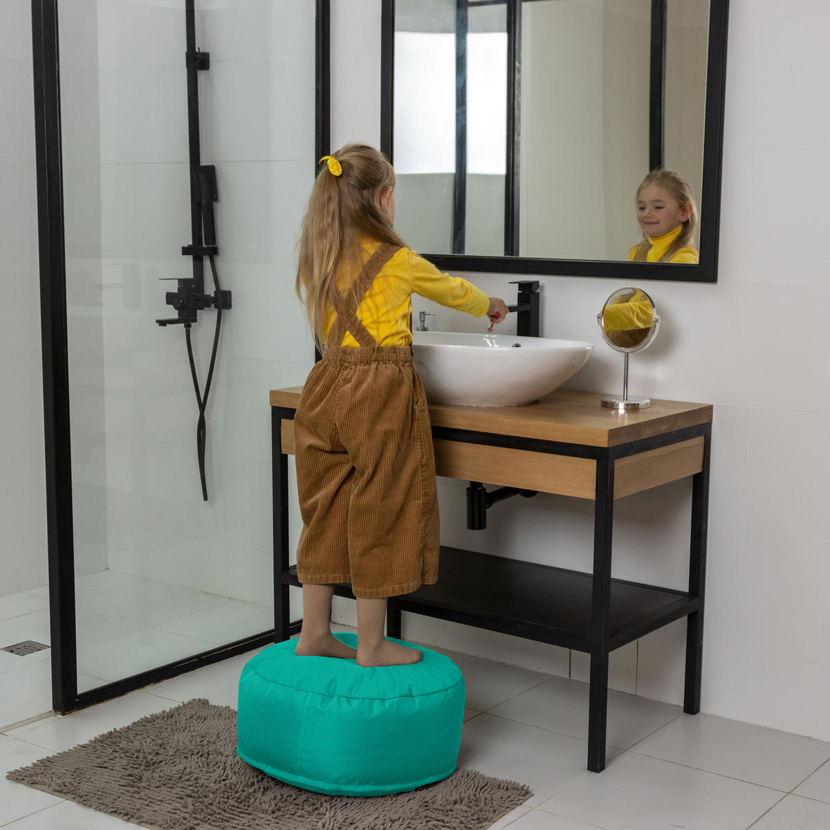 POUF M türkis - Türkis, Textil (500/200/500cm) - Bruni