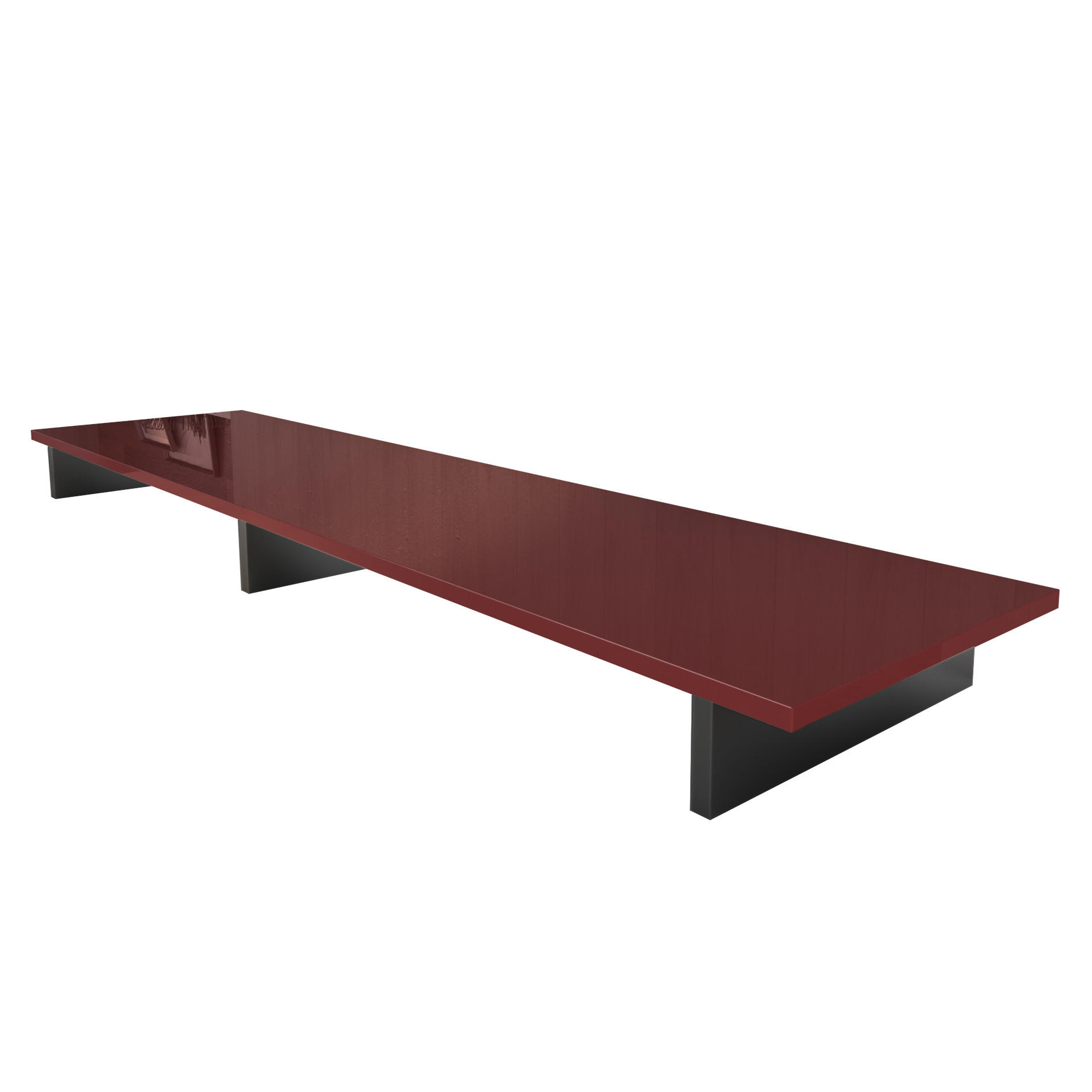 TVAUFSATZ Game Schwarz matt / Bordeaux Hochglanz - Bordeaux/Schwarz, Holzwerkstoff (138.5/9.5/34.5cm) - Vladon