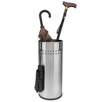 SCHIRMSTÄNDER, mit Abtropfschale, Edelstahl - Edelstahlfarben, Metall (22/50.5/22cm) - bremermann