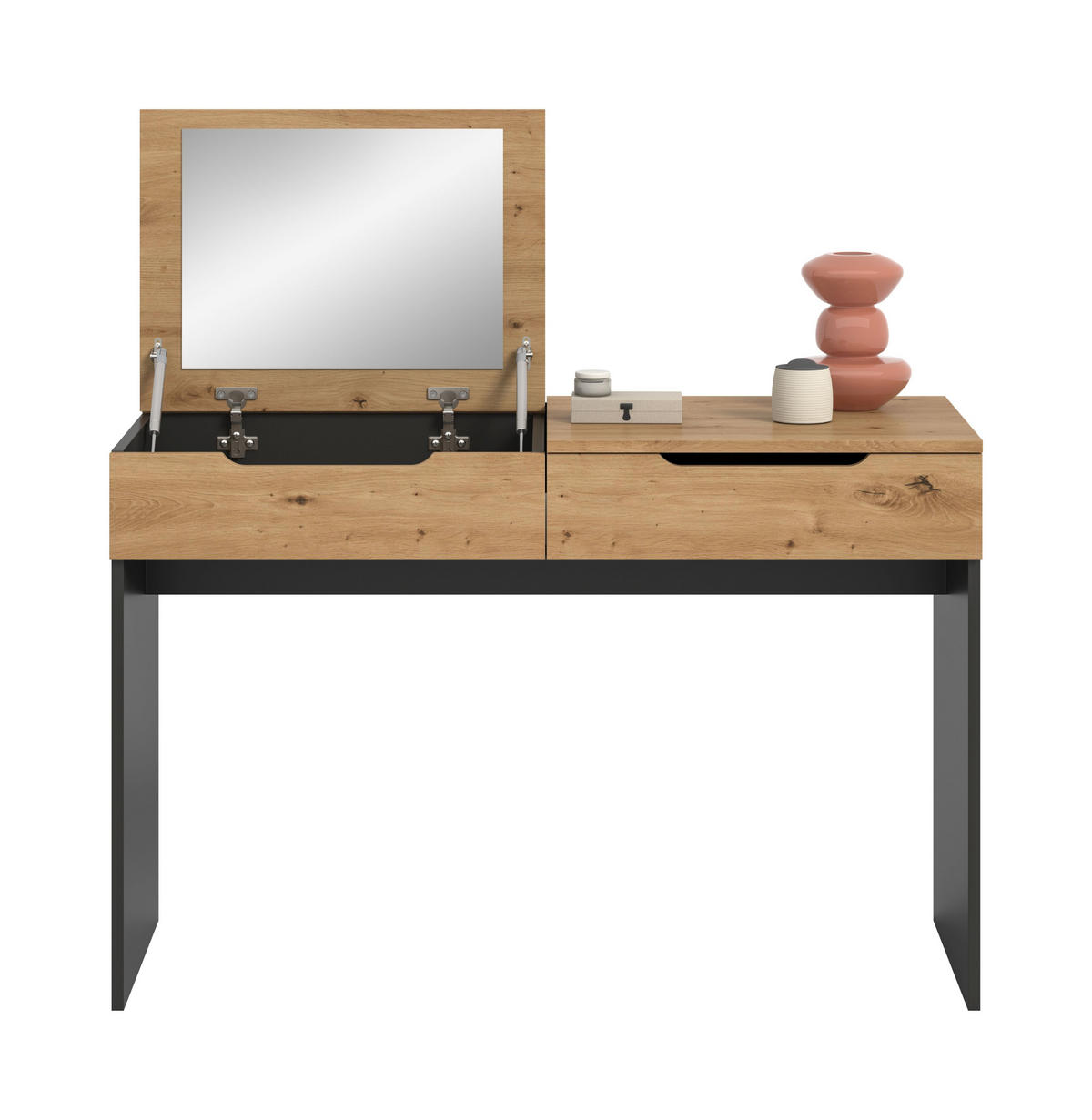 SCHMINKTISCH Canu Artisan 115/50/76 cm - Grau, Holzwerkstoff (115/76/50cm) - Xonox