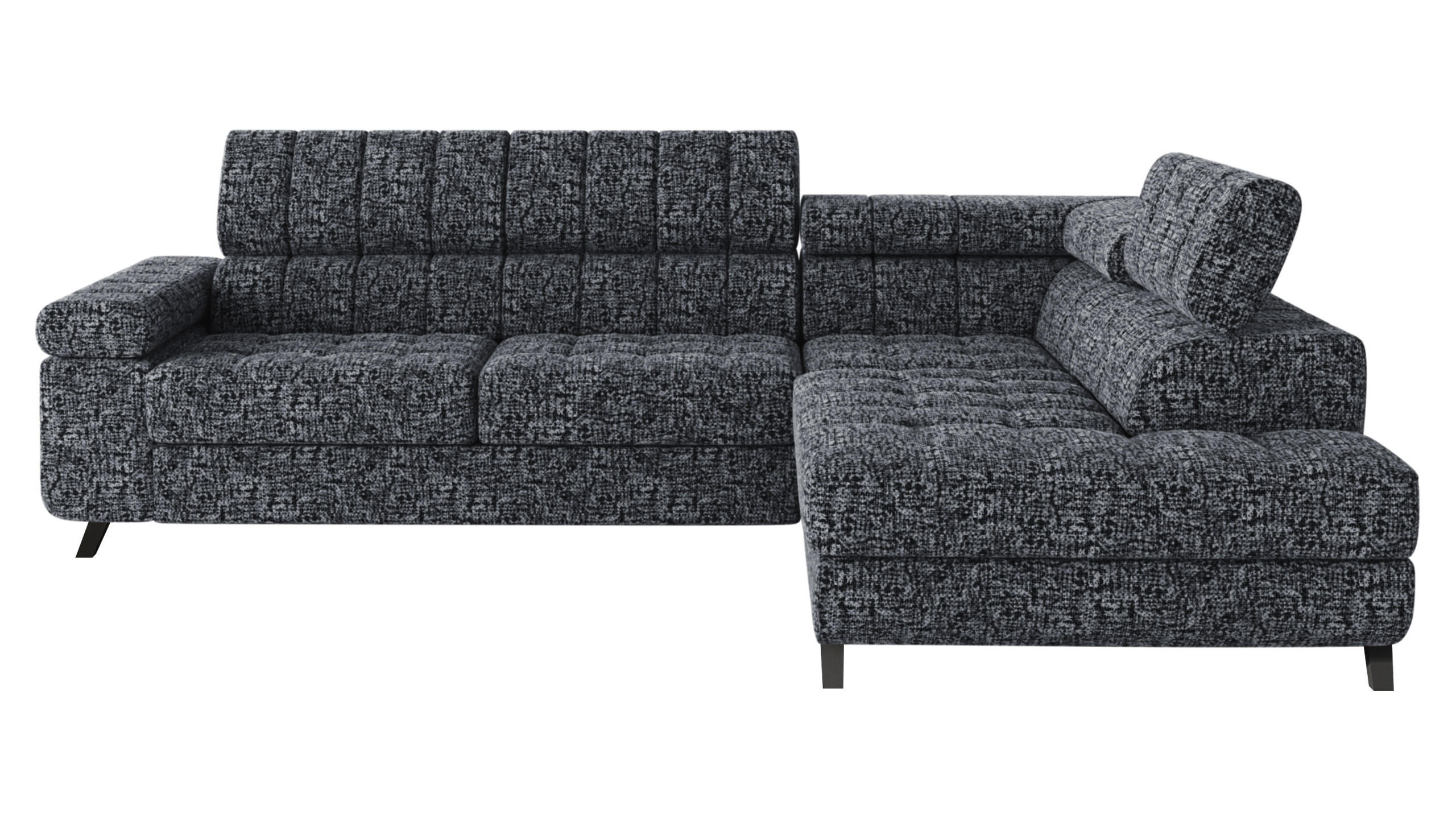 ECKSOFA Nord, Seite: Rechts - Dunkelgrau/Schwarz, Holz/Textil (264/203cm) - MIRJAN24