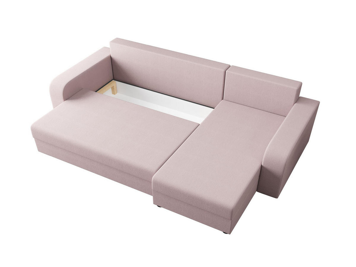 ECKSOFA HEWLET L BIS Cosmic 14 Links mit Schlaffunktion - Rosa, Textil (240/140cm) - Bedante