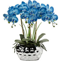 KUNSTBLUME Orchidee Phalaenopsis 44 cm Blau im Keramiktopf - Blau, Keramik (43.9cm)