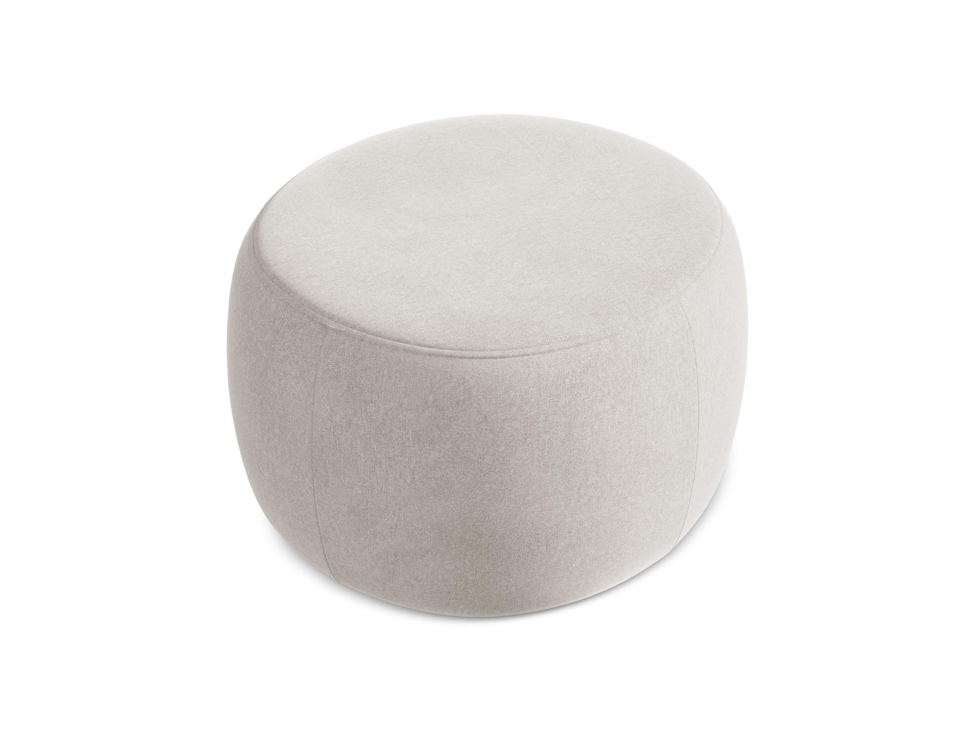 POUF Samt Stoff Beige - Beige/Creme, Kunststoff/Textil (76/44/67cm) - Makamii