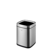 MÜLLEIMER Quadratischer Mit Offenem Einwurf 9 Liter Edelstahl Silber - Silberfarben, Metall (24/33.8/24cm) - PROREGAL